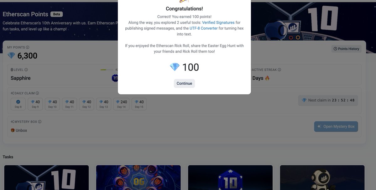 xzlab's tweet image. Etherscan Campaign Update: New Task
New Task: Easter Egg Hunt #2
Answer: ESRRLD
Complete the task : etherscan.io/points
Campaign deadline: Aug 31
#etherscan