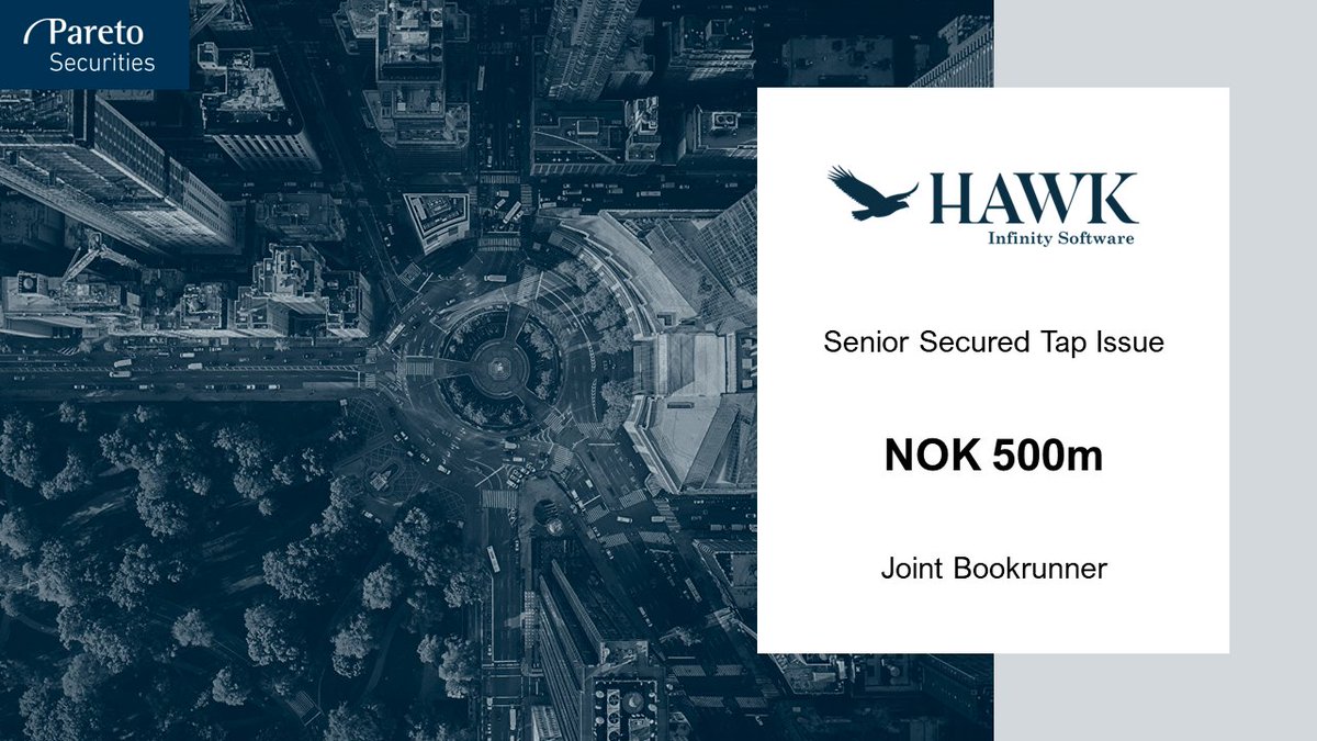 Pareto Securities acted as Joint Bookrunner in a NOK 500 million Senior Secured Tap Issue by Hawk Infinity Software AS: paretosec.com/what-we-do/cre…