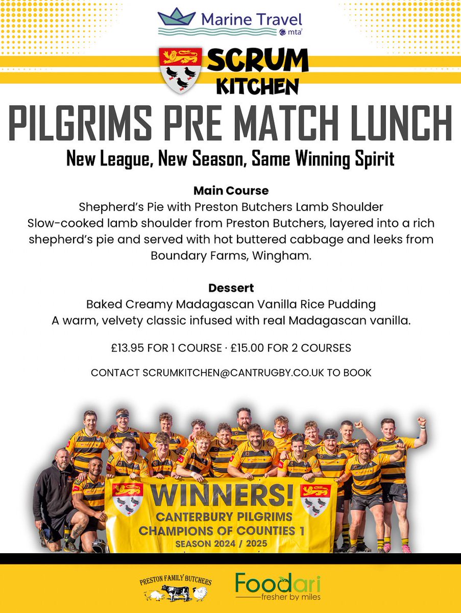 scrumcrfc's tweet photo. ‼️Pilgrims Pre-Match Lunch 

With the season starting just around the corner, we’re proud to be celebrating the start of a new season and league with a Scrum Kitchen lunch! 

Contact Lou for more details https://t.co/hijcqAcUum