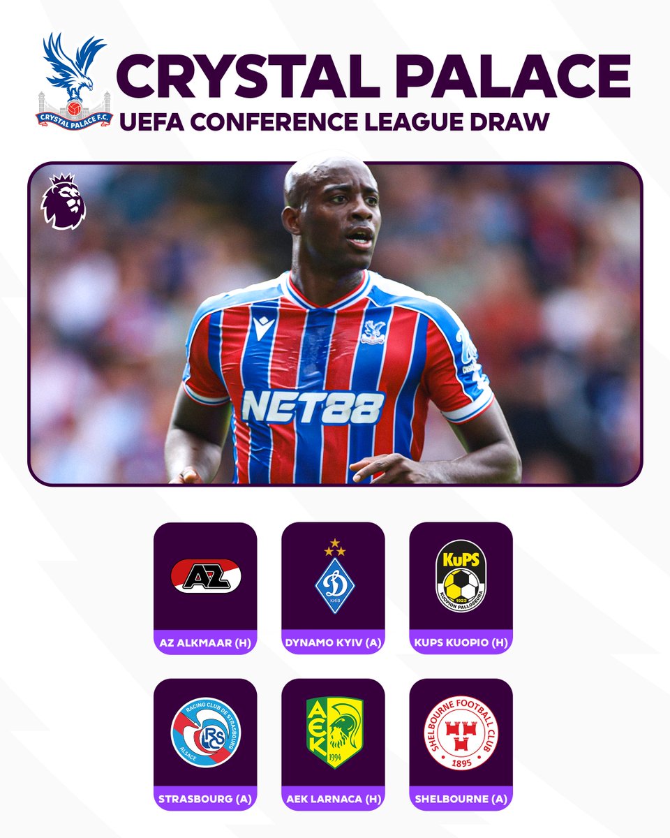 Here’s who <a href="/CPFC/">Crystal Palace F.C.</a> will face in the league phase of the UEFA Conference League ⬇️