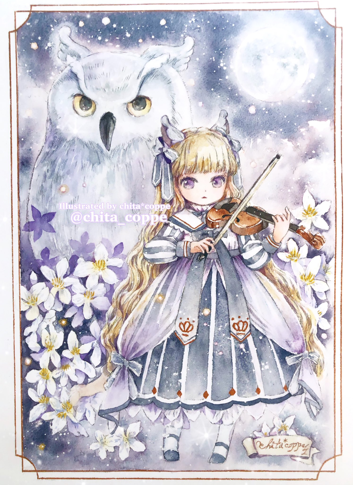 原画】小田望楓 「受け取ってくれる？」20cm×20cm原画 COA 証明書付