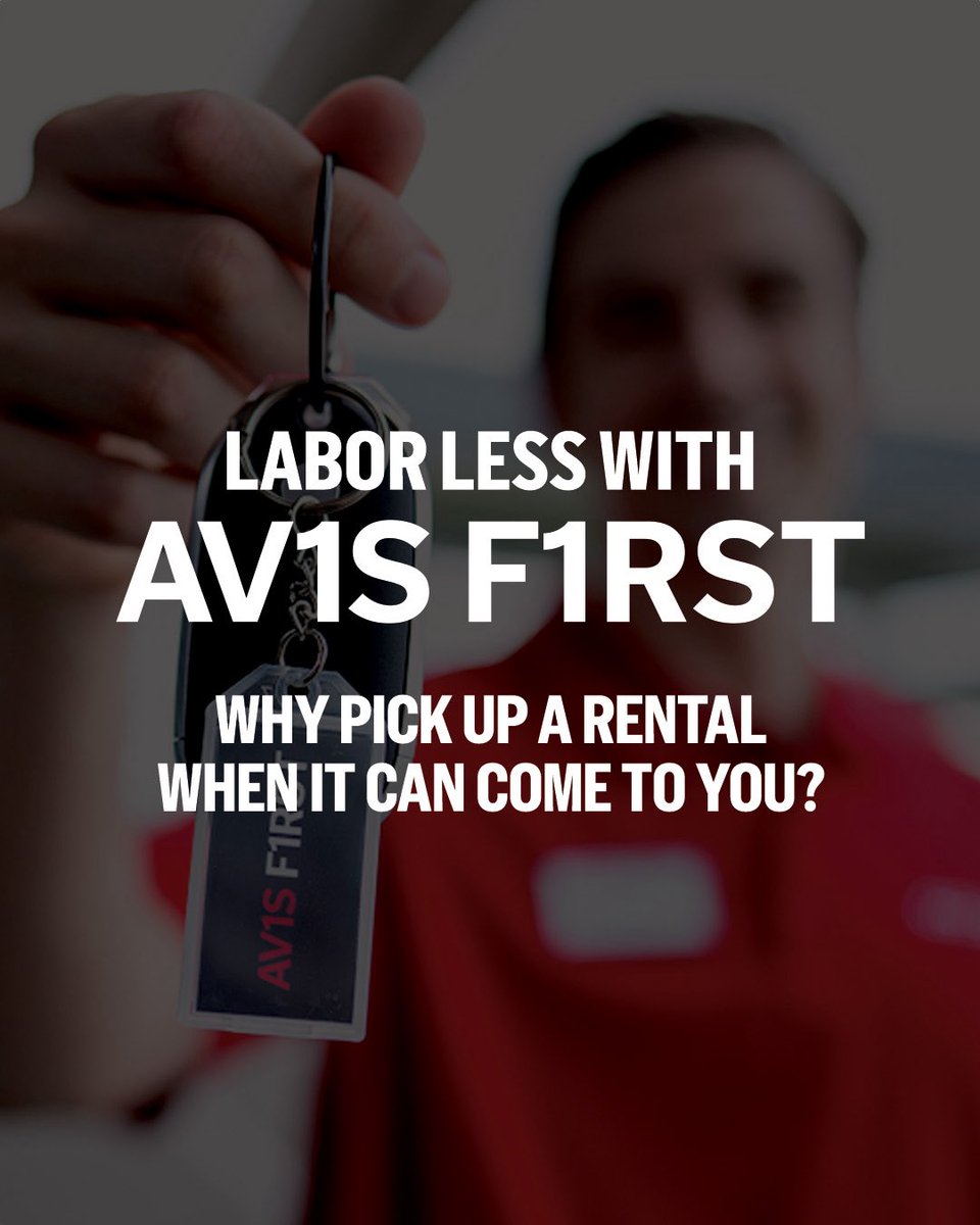 Avis's tweet image. Cut down on work for yourself. Use Avis First.

Whether you need a rental delivered to where you’re staying or waiting for you at arrivals. No counters.
No confusion. No chaos. just a premium ride waiting for you where you need it.

#LaborDay #TravelTip #TravelHack #AvisFirst