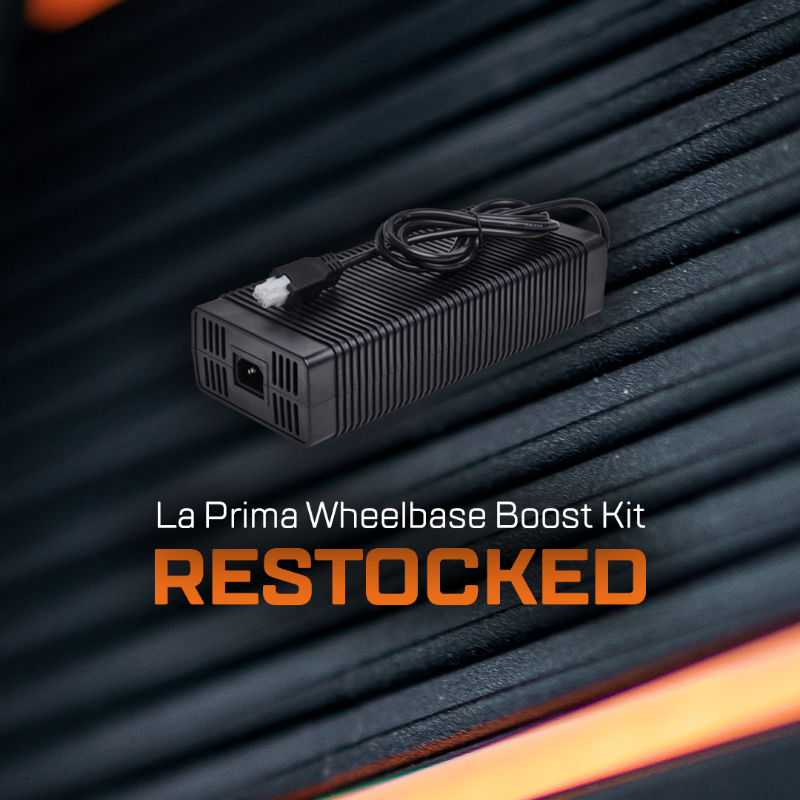 AsetekRacing's tweet photo. Take your La Prima Wheelbase to the next level with our Wheelbase Boost Kit, upping its power to 16Nm of Torque and Peak Slew rate: 6.7 Nm/ms 🤤