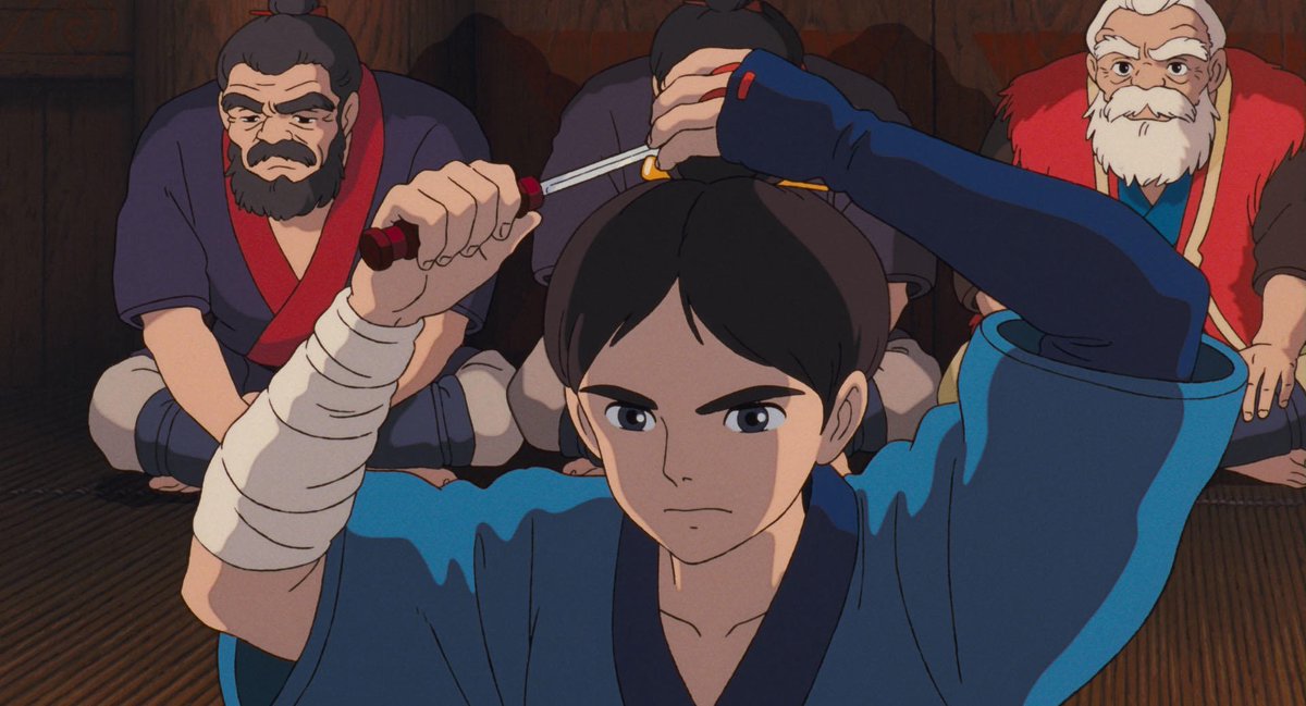 悲しい旅立ちのシーンではあるが、そんなことよりこの断髪シーンが格好良すぎてにやけてしまう。イケメン…