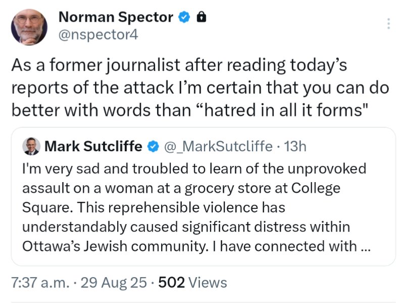 Mark_Goldberg's tweet image. .@nspector4: "As a former journalist after reading today’s reports of the attack I’m certain that you can do better with words than 'hatred in all its forms'"

@_MarkSutcliffe goes #AllLivesMatter