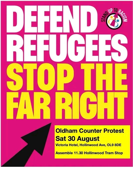 nwuaf7's tweet photo. Tomorrow: anti-racist protests in Crewe and Oldham: https://t.co/M8TQP9sfE8