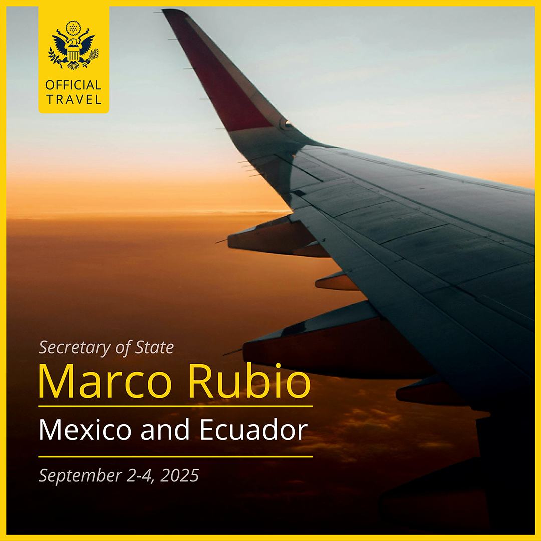 Bureau of Western Hemisphere Affairs (@whaasstsecty) on Twitter photo .<a href="/SecRubio/">Secretary Marco Rubio</a> will travel to Mexico and Ecuador to strengthen our regional cooperation, including efforts to end illegal immigration, counter transnational crime, and strengthen U.S. economic ties. .<a href="/SecRubio/">Secretary Marco Rubio</a> will travel to Mexico and Ecuador to strengthen our regional cooperation, including efforts to end illegal immigration, counter transnational crime, and strengthen U.S. economic ties.