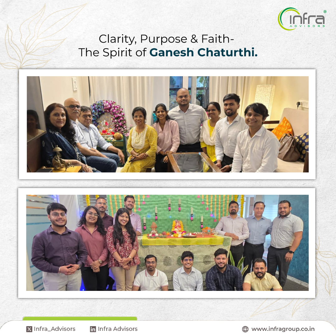 Infra_Advisors's tweet photo. At Infra Advisors, festivals remind us of gratitude &amp; togetherness. 
This Ganesh Chaturthi, our team celebrated with devotion &amp; joy. 

With Bappa’s blessings, may obstacles turn into opportunities. 
Ganpati Bappa Morya

#GanpatiBappaMorya  #ganpatifestival https://t.co/RailuXwoaT