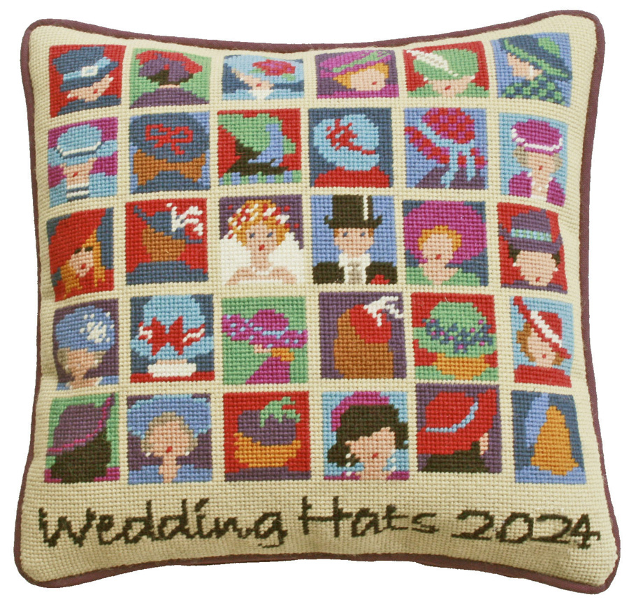 One_Off's tweet photo. Anyone you know just got engaged? A wedding means Wedding Hats  -  
For the Wedding Hats tapestry, you can choose the text and the bride and groom can be personalised to make the finished cushion an heirloom memento of their big day. #wedding #hats #bride https://t.co/kX3Ibp1nwr