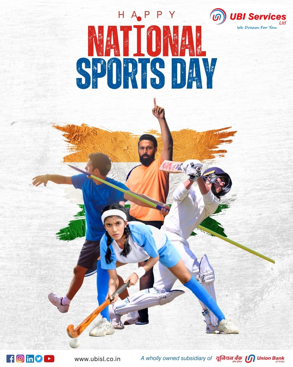 LtdUbi's tweet photo. Remembering Major Dhyan Chand's legacy and celebrating the power of sports to unite and inspire. work hard, stay focused. #NationalSportsDay #MajorDhyanChand #FitIndia
#Sportsmanship #ubisl https://t.co/YTu50sie2o