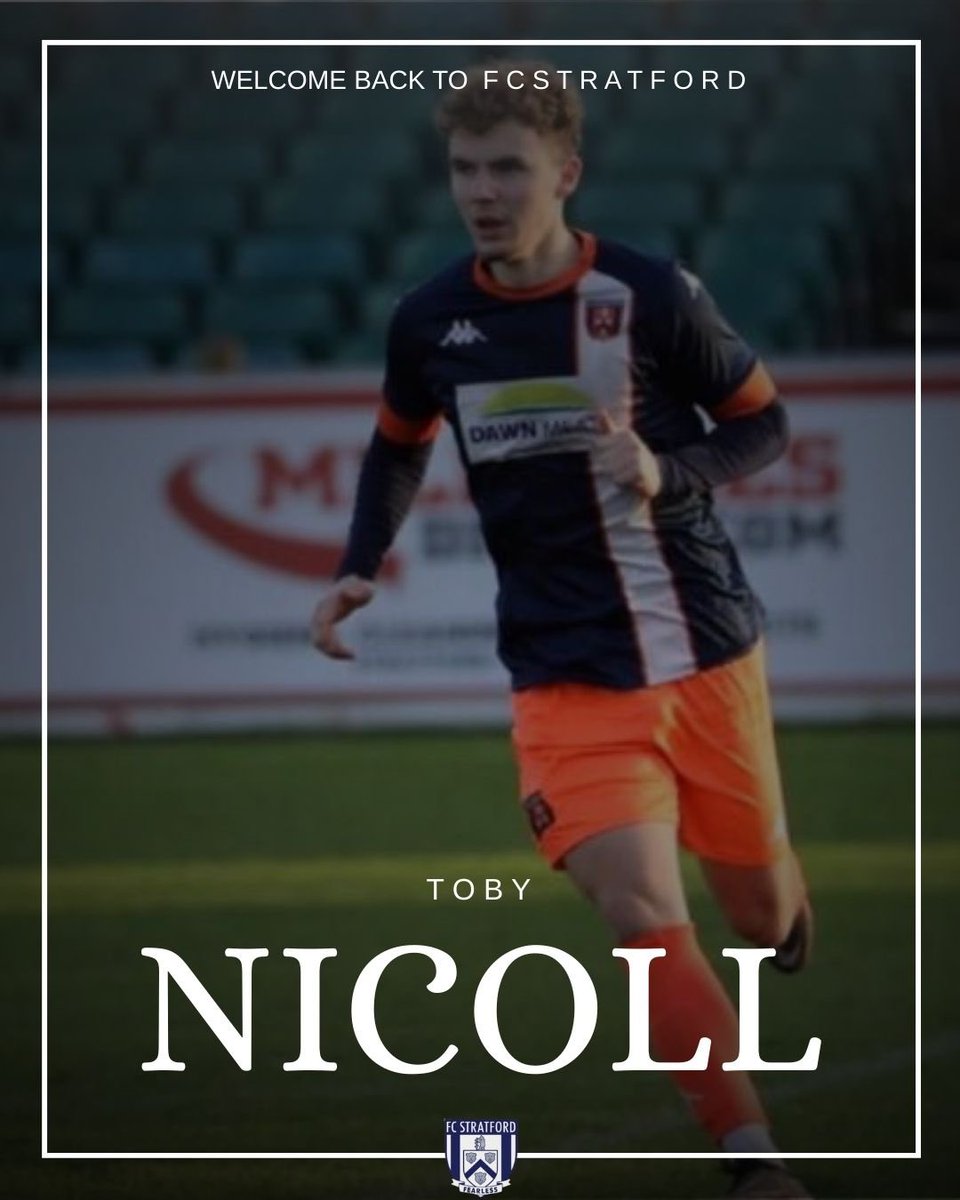 FcStratford's tweet photo. 《 𝐍𝐄𝐖 𝐒𝐈𝐆𝐍𝐈𝐍𝐆 》TOBY NICOLL. We are pleased to confirmed that Toby has signed for the 25/26 season. 

Prolific forward Toby Nicoll returns to FC after a brief stint at step 5. Toby who boasts an impressive goals to games ratio for The Bears will be keen to add to that tally for the season ahead.

Toby is a Bear 🐻

#UpTheFcBears