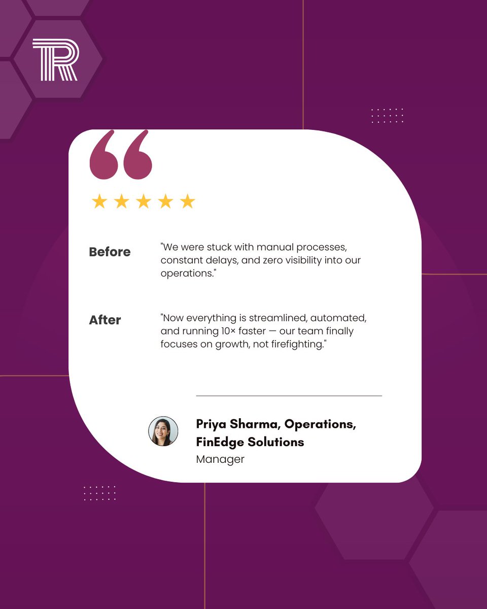 Tech_Rajendra's tweet image. 💬 #ClientTestimonial Spotlight 🌟

 &quot;#TechRajendra transformed our outdated systems into a seamless, scalable solution. Smooth &amp;amp; stress-free!&quot; – Priya Sharma, FinEdge Solutions
Grateful for the trust our clients place in us. ❤️

👉 techrajendra.com

#ClientLove #DigitalT