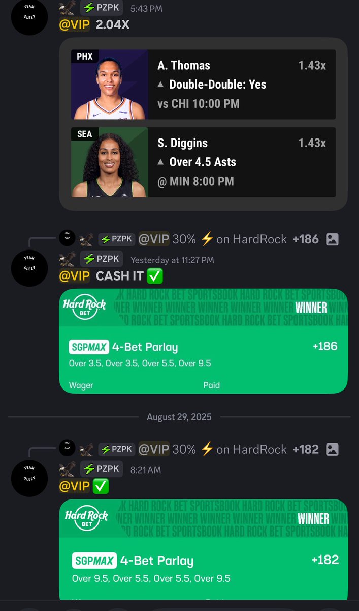 _TEAMSLEEP's tweet photo. 2/3 on day 6 😮‍💨

join discord ⬇️⬇️⬇️

https://t.co/rLiGUKzyFg

#bettingx #gamblingx #sportsbettingpicks #WNBA #HardRock #hardrockbet #BoomFantasy https://t.co/w8fs0CoK87