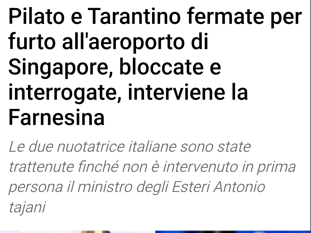 Due atlete italiane delle Fiamme Gialle beccate a rubare all'aeroporto come un Fassino qualsiasi. Per fortuna che è intervenuto subito Tajani che le ha nominate immediatamente componenti della Commissione di Vigilanza Rai, insieme ad Augusta Montaruli.