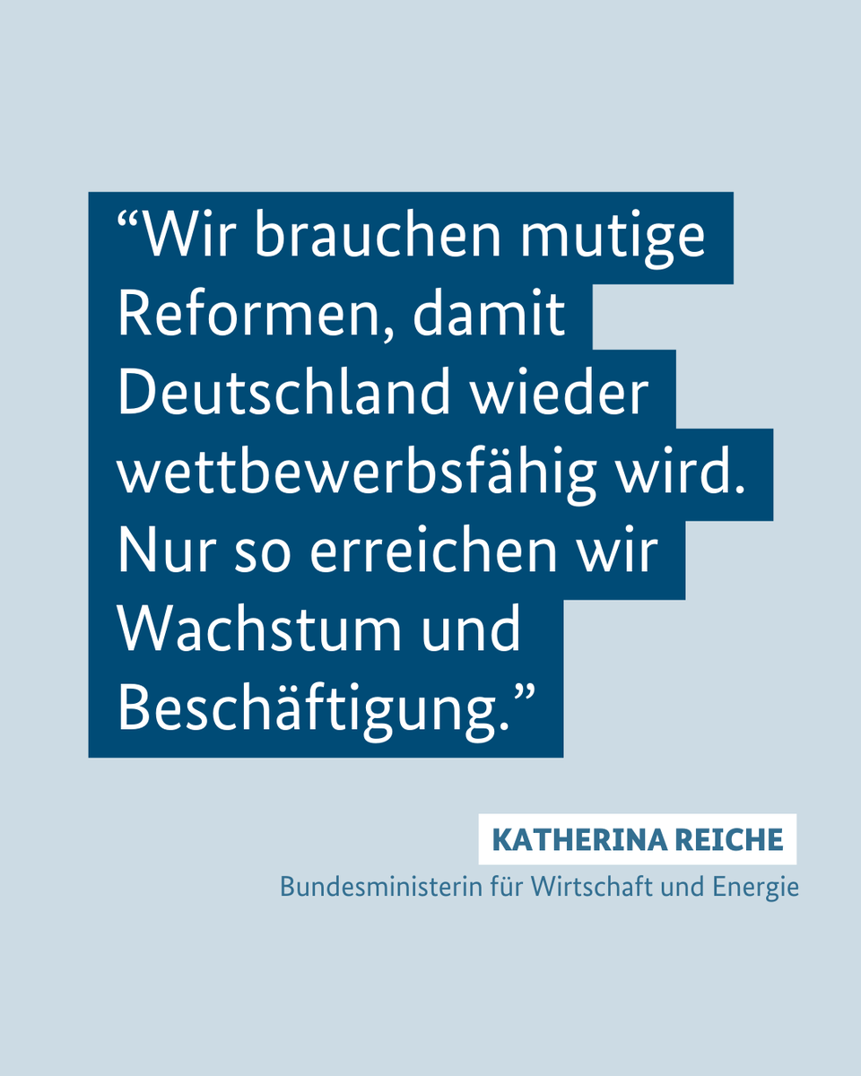Angesichts der aktuellen Arbeitslosenzahlen von über 3 Millionen Menschen betont Bundeswirtschaftsministerin #Reiche: "Wir brauchen dringend mutige strukturelle Reformen, damit Deutschland wieder wettbewerbsfähig wird. Nur so erreichen wir neues #Wachstum und mehr Beschäftigung."