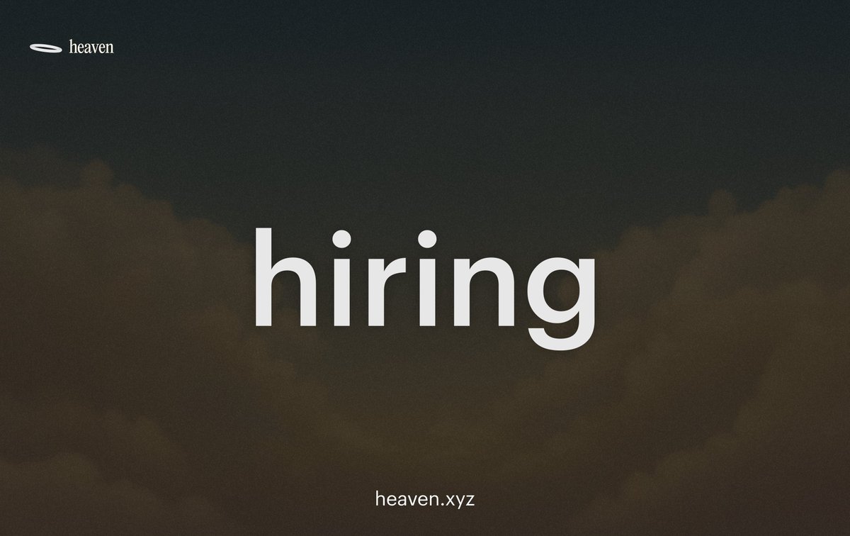 heavendex's tweet image. heaven is hiring

there are many products inside of the $LIGHT ecosystem

all of them are designed to take our industry back

if you resonate, and you see the vision that we see

join us

jobs.heaven.xyz