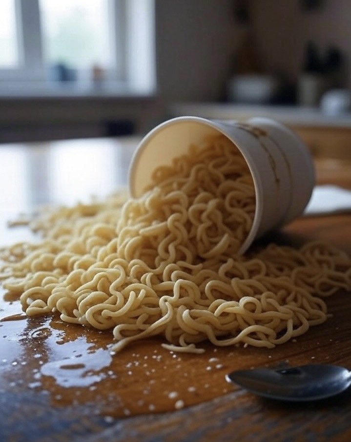 #カップヌードル
普通にこぼしたやつ。