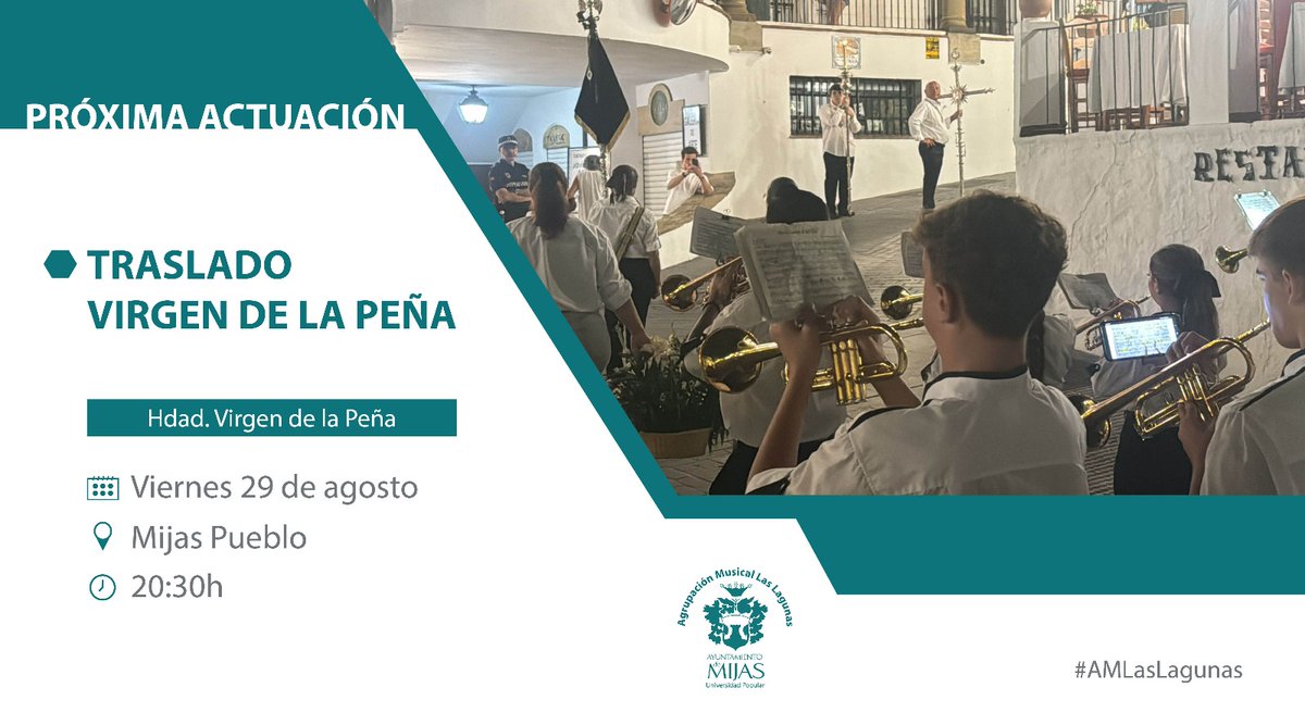 El traslado, en #Mijas, es el distintivo de que el día más especial está llegando. La Virgen partirá desde su Ermita hasta la Iglesia de la Inmaculada ⛪️. Este año, como novedad, se iniciará a las 20:30h 🕣.

#AMLasLagunas #PatronaDeMijas
