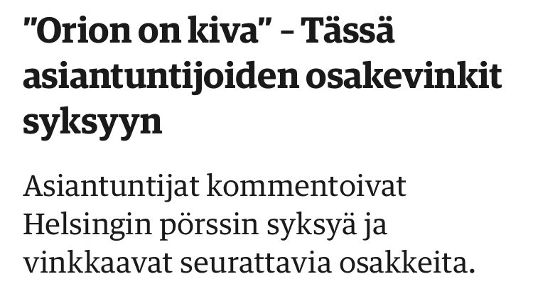 Onneksi on asiantuntijoita.