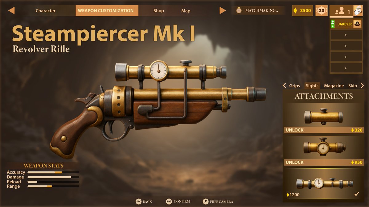 Latest work I made (personal work) Mini case study : Steampunk FPS Weapon Customization UI/UX Concept

Artstation post : lnkd.in/dxRidSwk 

#gameui #gameart #gamedev  #UIUX #gameartist #UIArtist #UXDesign #gaming #steampunk