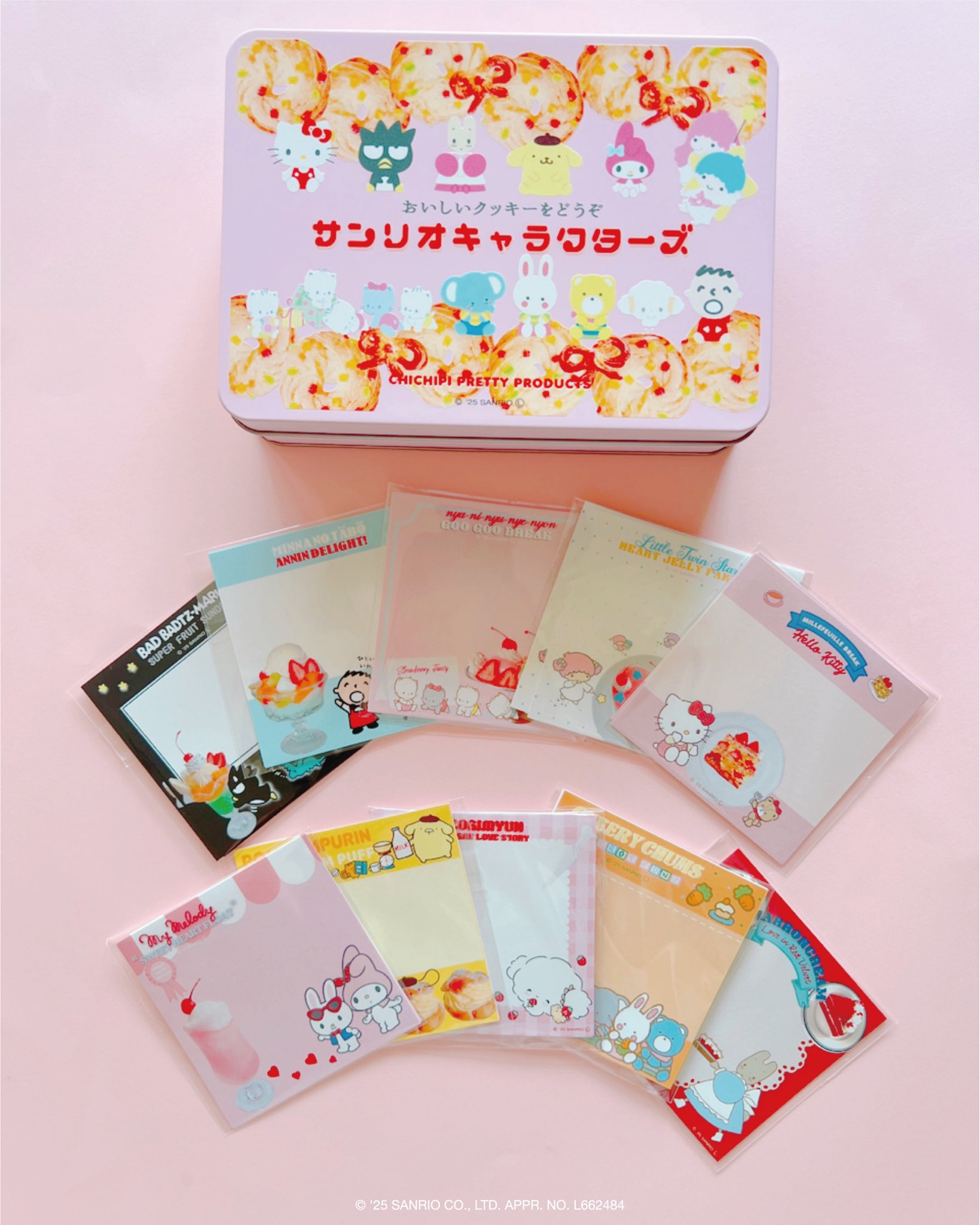サンリオ - chichipi チチピ サンリオキャラクターズ 伊勢丹 クッキー缶 メモ帳 未開封】 ISETAN サンリオ CHICHIPI クッキー缶つきメモ帳セット