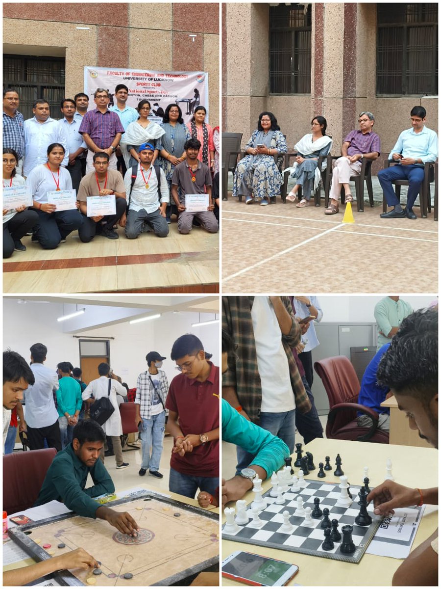 foetlkouniv's tweet photo. 🏆 On #NationalSportsDay, @UnivofLucknow (FoET) held the Prize Distribution Ceremony for Badminton, Chess &amp; Carrom 🎯♟️🏸 in the presence of Dean Prof. A.K. Singh.
👏 Congrats to all winners &amp; participants for showcasing discipline, teamwork &amp; passion! 🌟
#SportsDay #FoET https://t.co/EvtVs9Psn1