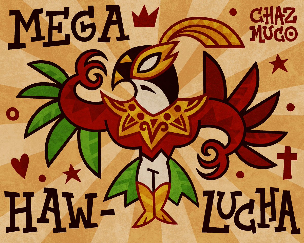 Mega Hawlucha inpired by <a href="/mexopolis/">Jorge R. Gutierrez</a> iconic style
#PokemonLegendsZA #hawlucha
