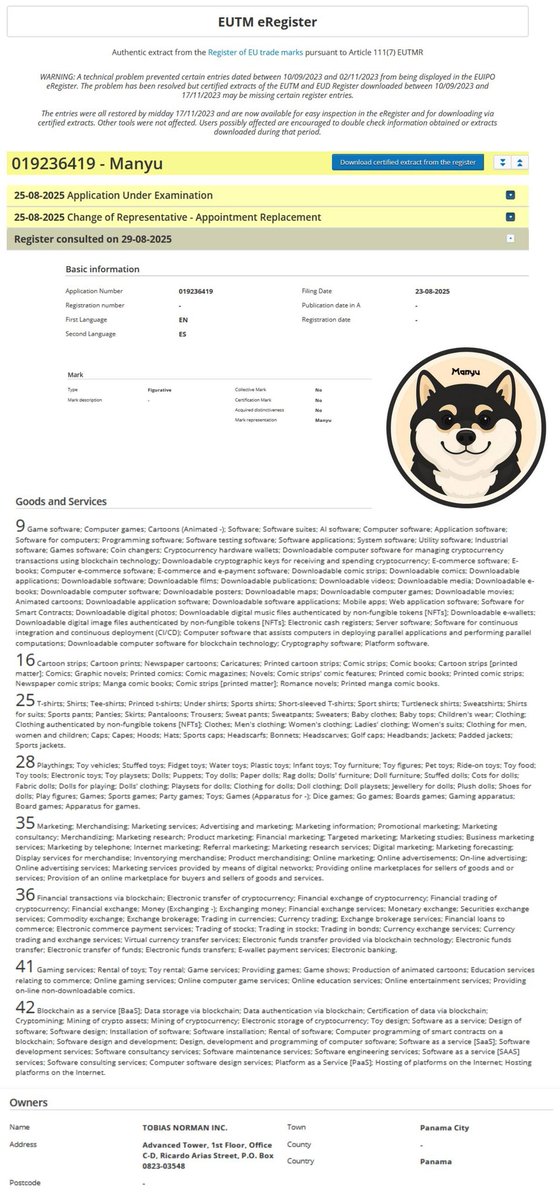 🚨 BULLISH NEWS 🚨

$MANYU just secured the IP RIGHTS ❤️‍🔥

This is NOT just another meme, this is the birth of a BRAND.
From incorporation, legal team, trademark protection → to scaling with top brands &amp; T1 CEX listings 

We’re no longer holding hype… we’re holding legacy. 🏆