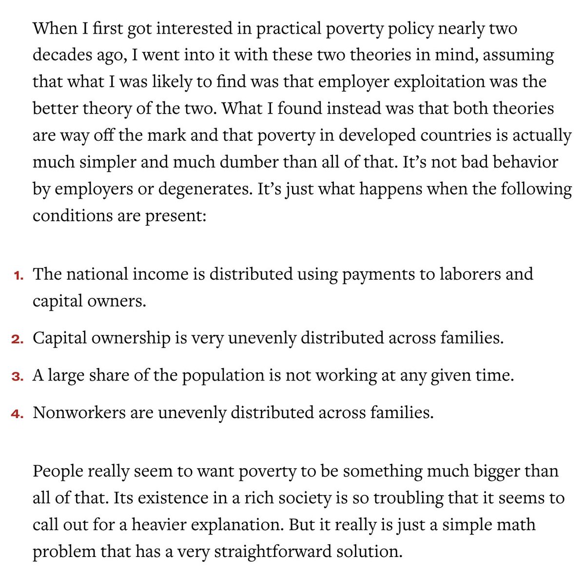Matt Bruenig (@mattbruenig) on Twitter photo The Simple Math of Poverty.
Back into the poverty discourse, playing the hits. <a href="/mattyglesias/">Matthew Yglesias</a> <a href="/jdcmedlock/">James Medlock</a> <a href="/KelseyTuoc/">Kelsey Piper</a> (link in next tweet) The Simple Math of Poverty.
Back into the poverty discourse, playing the hits. <a href="/mattyglesias/">Matthew Yglesias</a> <a href="/jdcmedlock/">James Medlock</a> <a href="/KelseyTuoc/">Kelsey Piper</a> (link in next tweet)