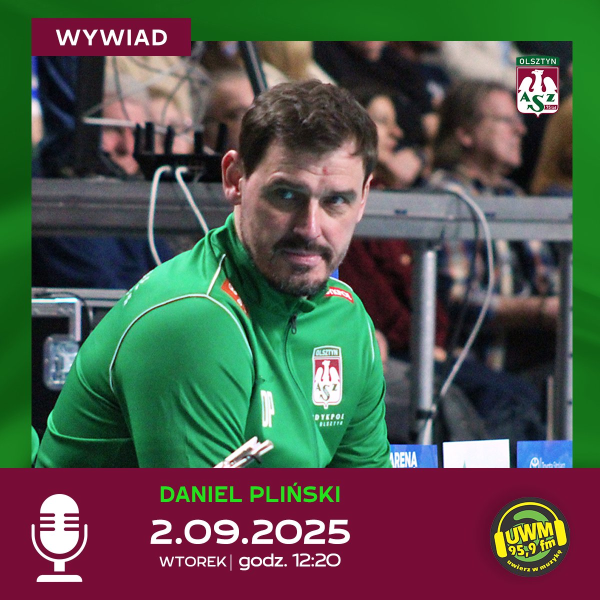 Wracamy z Waszą ulubioną audycją AZS na Fali w <a href="/RadioUWMFM/">Radio UWM FM</a> 🥰 Pierwszym gościem po wakacyjnej przerwie będzie Daniel Pliński 🎙 Czekamy na Wasze pytania do Trenera w komentarzu - słuchaj i oglądaj nas od godziny 12:20 na 95,9FM oraz naszym FB 📻💻