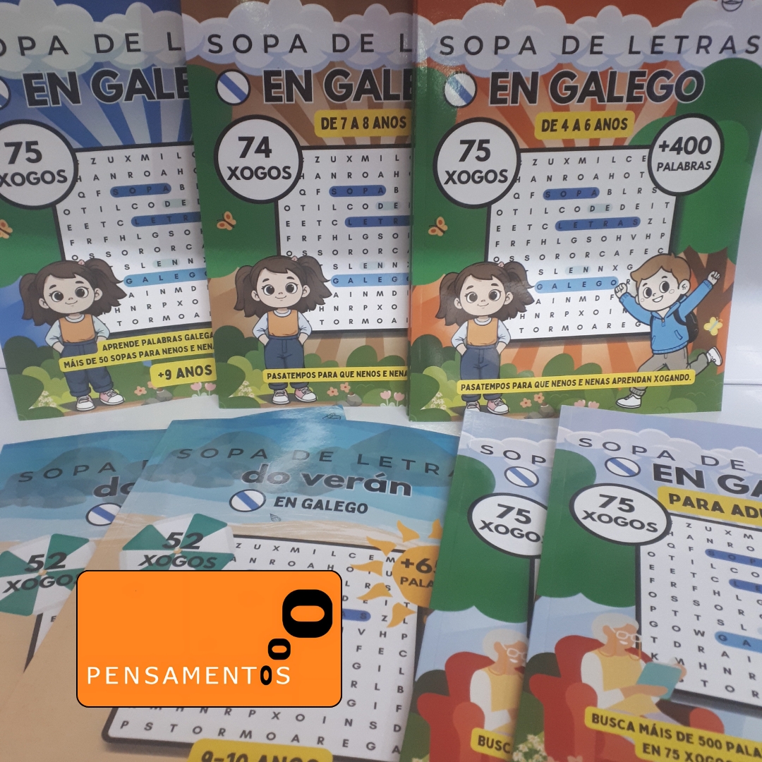 Hai quen vai a #Padrón por pementos… 🫑
Nós imos por #pasatempos! 🧠📘
📍 Agora tamén en Pensamentos, Paseo do Espolón 25

Perfectos para regalar, xogar, ou gozar da lingua sen pantallas.

#Pidopapas #PasatemposEnGalego #galego #engalego #LibrosEnGalego