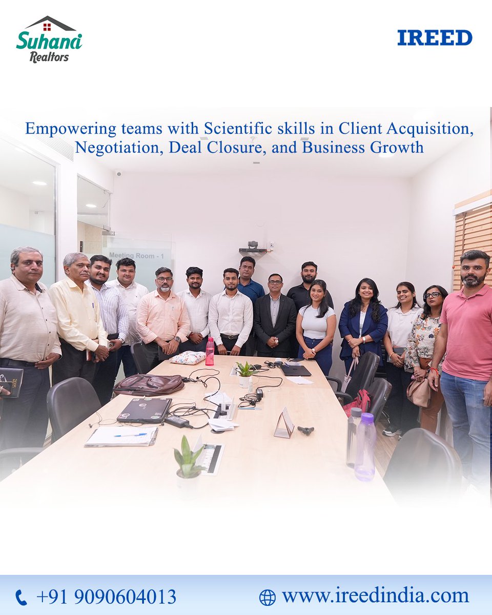 IREED India (@ireed_academy) on Twitter photo ๐ Empowering Real Estate Excellence with Suhana Realtors! Thrilled to conduct an IREED India training on sales skills, conflict resolution & professional growth ๐ผ๐
Follow Us On:- <a href="/ireedindia/">IREED INDIA</a>
#IREEDIndia #SuhanaRealtors #RealEstateTraining #BusinessGrowth #TeamEmpowerment ๐ Empowering Real Estate Excellence with Suhana Realtors! Thrilled to conduct an IREED India training on sales skills, conflict resolution & professional growth ๐ผ๐
Follow Us On:- <a href="/ireedindia/">IREED INDIA</a>
#IREEDIndia #SuhanaRealtors #RealEstateTraining #BusinessGrowth #TeamEmpowerment