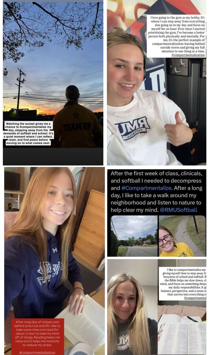 BayleeBeachler's tweet image. #compartmentalization @RMUSoftball