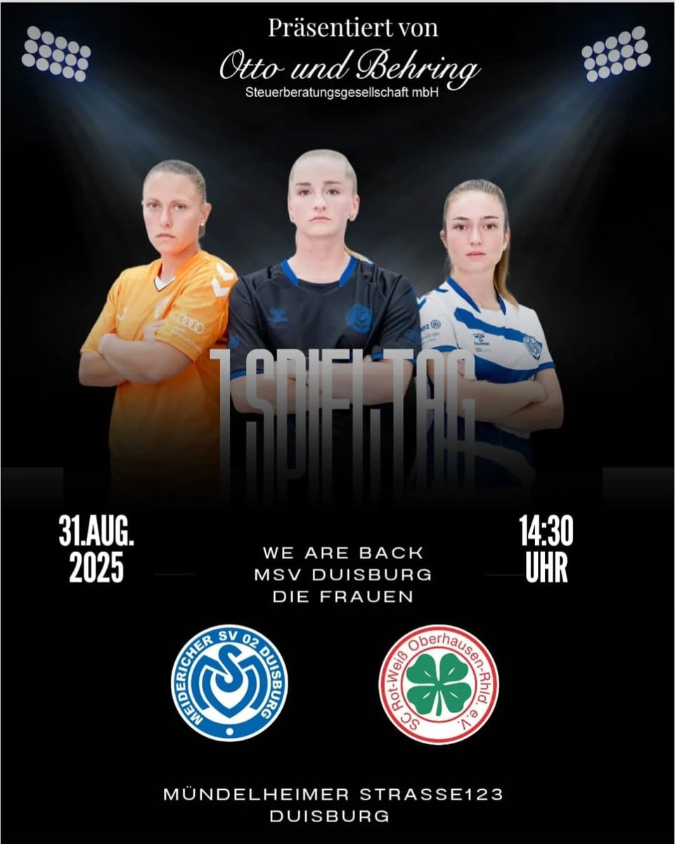Lasst uns die Frauen gegen RWO supporten, als kleine Überraschung gibt es das Frauentikot für 60€ und unter allen Zuschauer die Verlosung eines Signierten Trikot des MSV in Orange der Saison 24/25 <a href="/MSVDuisburg/">MSV Duisburg</a> <a href="/kicker_MSV/">kicker ⬢ MSV Duisburg</a> #MSVereint