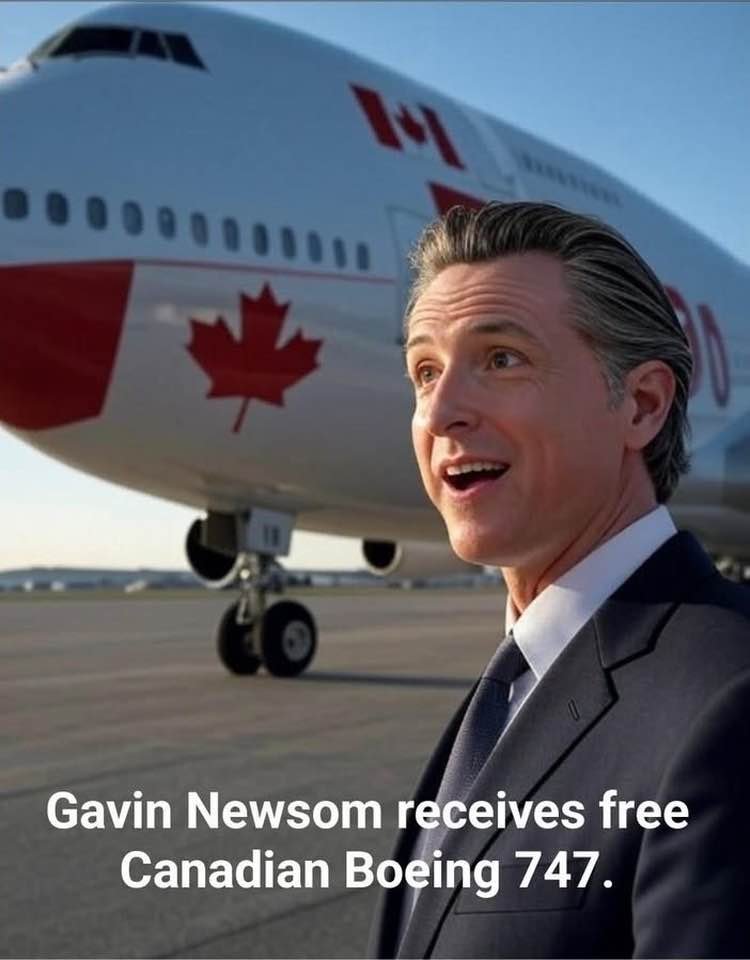 JamesTate121's tweet image. Thank you, Canada. Gavin Newsom deserves a new jet plane.