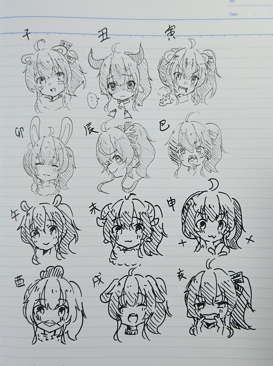 30分弱でリハビリを兼ねた干支まつりちゃんミリペン一発落描き置いときます✨ 