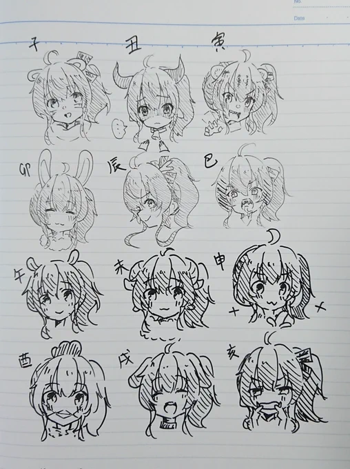 30分弱でリハビリを兼ねた干支まつりちゃんミリペン一発落描き置いときます✨ 