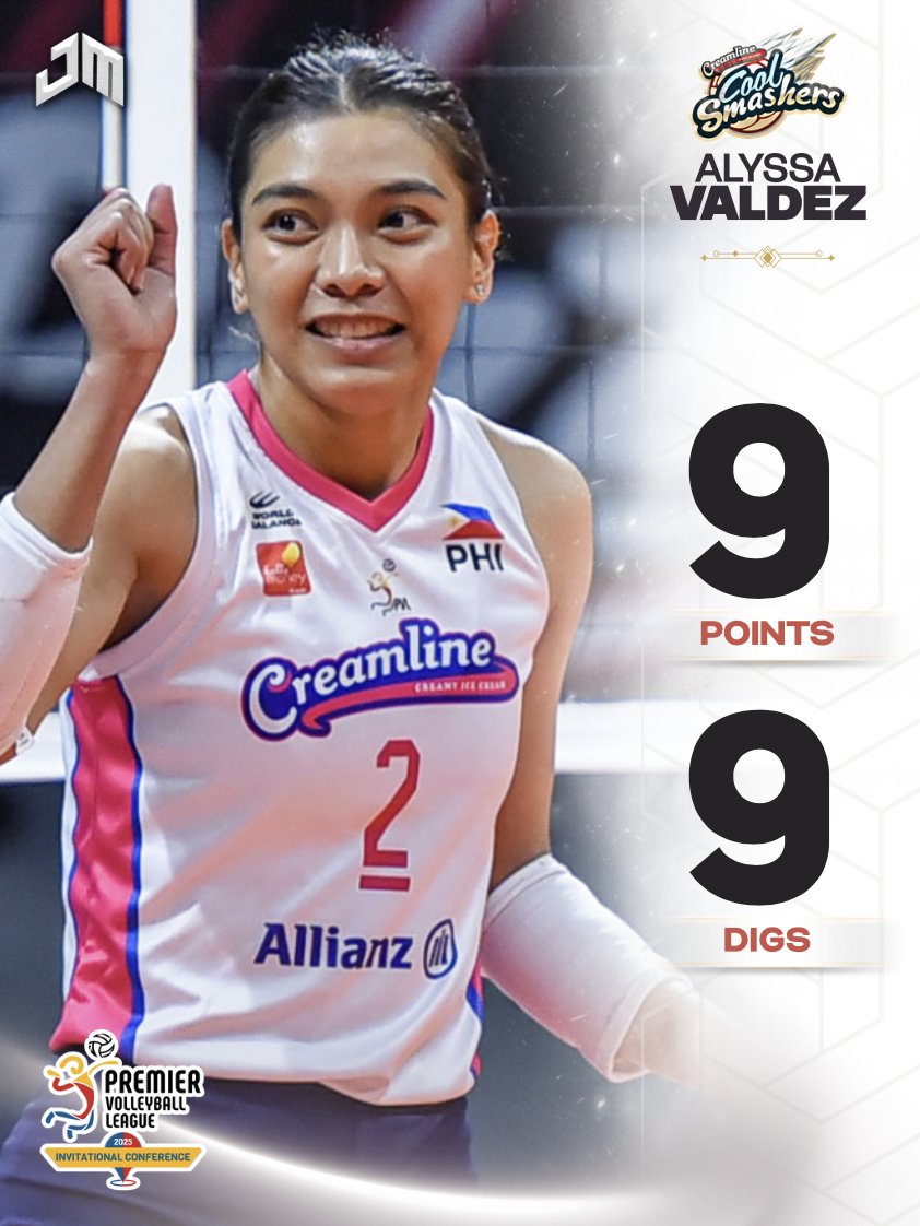 BROOK-LY NINE-NINE 🍦

Alyssa Valdez dropped a pair of 9s for Creamline against ZUS Coffee ahead of its bronze-medal duel with Chery Tiggo on Sunday.

#PVL2025 #PVLInvitational <a href="/spinph/">SPIN.ph</a>