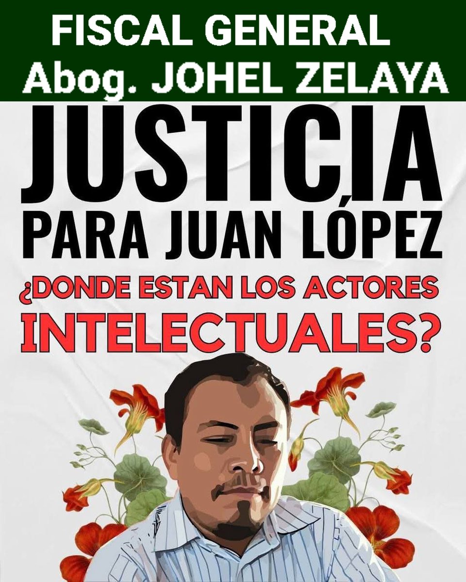 Fiscal General abogado <a href="/johelzelaya/">JAZA</a> hay una parte del Pueblo que tiene Esperanzas en su trabajo por Justicia pero le pedimos que demuestre Capturando los autores intelectuales del asesinato de #JuanLopez si no va ser #Cómplice de la evasión de la Justicia.