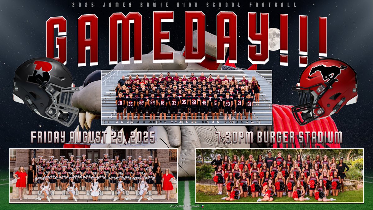 GAMEDAY!!! 

It's finally here... Friday Night Lights season opener for the DAWGS!

Burger Stadium vs Manor, kickoff 7:30pm. Come out and support the Bulldawgs. 

Go DAWGS!!!🏈🐾
<a href="/AISDBowie/">Bowie High School</a> <a href="/hdfphoto/">HD Flores</a> <a href="/dctf/">Dave Campbell's — TexasFootball.com</a> <a href="/ASJSportsATX/">Austin Sports Journal</a> <a href="/uiltexas/">Texas UIL</a> <a href="/MaxPreps/">MaxPreps</a> #txhsfb