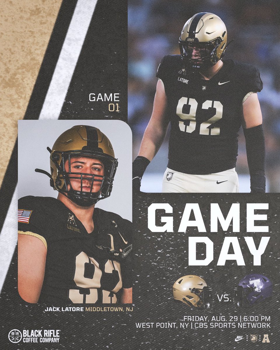 Army Football (@armywp_football) on Twitter photo It's finally Gameday!
vs. Tarleton State
6 PM • <a href="/CBSSportsNet/">CBS Sports Network</a>
Game Center → goarmywestpoint.com/FBGameCenter
Listen → goarmywestpoint.com/FBListen
Stats → goarmywestpoint.com/FBLiveStats It's finally Gameday!
vs. Tarleton State
6 PM • <a href="/CBSSportsNet/">CBS Sports Network</a>
Game Center → goarmywestpoint.com/FBGameCenter
Listen → goarmywestpoint.com/FBListen
Stats → goarmywestpoint.com/FBLiveStats