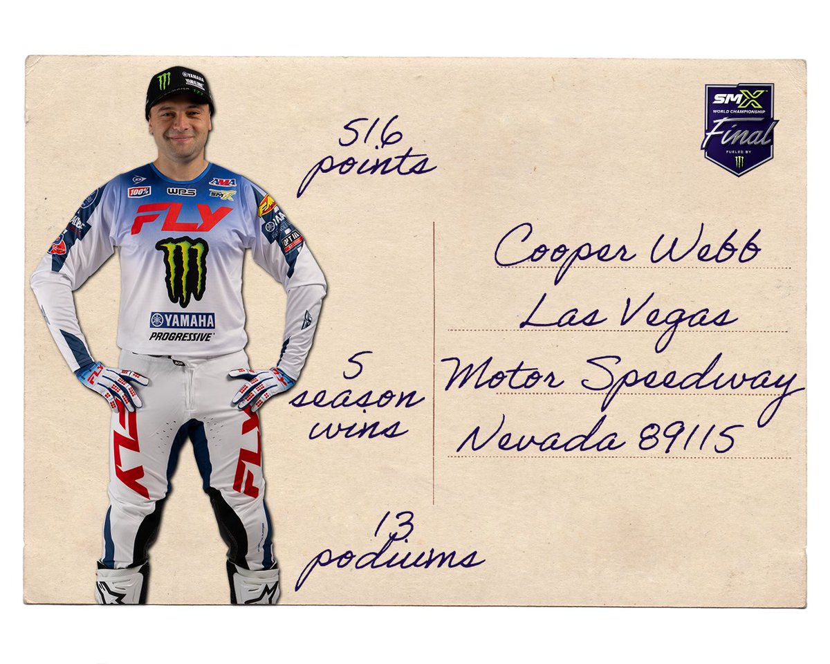supermotocross's tweet photo. Postmarked from Newport ➡️ Las Vegas! See you at the SMX Finals 🏁

#SMX #SuperMotocross #SupercrossLIVE #ProMotocross #Newport #NorthCarolina #CooperWebb #450 https://t.co/IiAwAEkmVJ