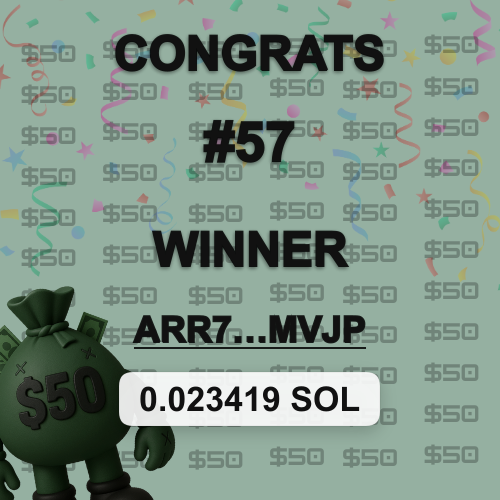 ayveyanko's tweet photo. 🎟 $50 Raffle Winner 🎟

Wallet: ARr7aL...mVjP
Prize: 0.023419 SOL 💰
RNG: https://t.co/fn0W2ZZfJA
PRize Tx: https://t.co/lH7z6TfNIe

Next draw in 10 mins. More $50 = more tickets = more chances.Hold. Win. Repeat. https://t.co/JxOua4yFoP