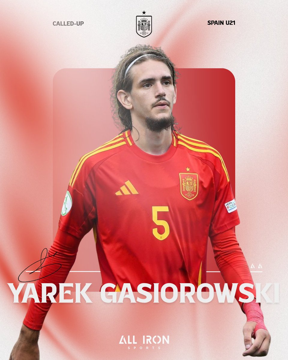 Yarek Gasiorowski receives his first 𝐂𝐀𝐋𝐋-𝐔𝐏 to the <a href="/SEFutbol/">Selección Española Masculina de Fútbol</a> U21 national team!! 🇪🇸 Congratulations!! 👏🏼

The centreback will be in the matches against Cyprus and the territory of Kosovo, in the qualifiers for the 2027 European Championship.

#DevelopingGlobalTalent