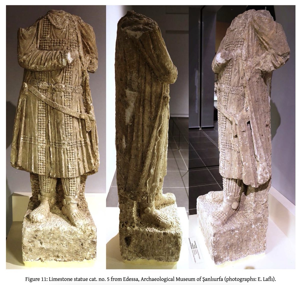 2 statues with Parthian style clothing, belts etc., Tomb M51, rock-cut burial from Edessa, modern Şanlıurfa, 2-3 C CE