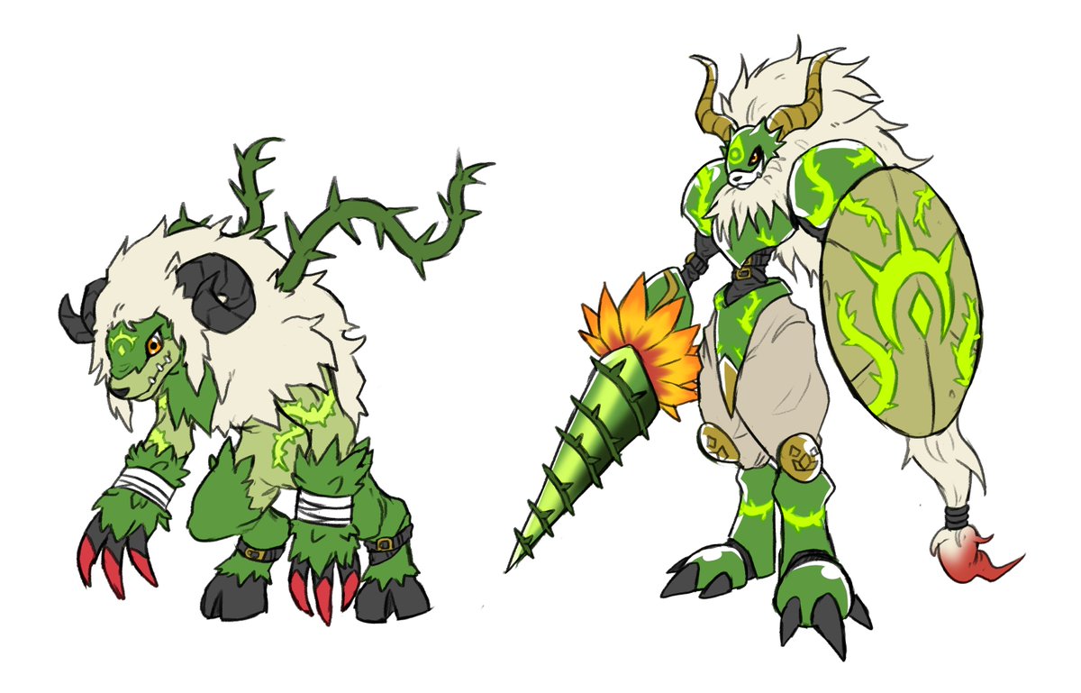 And now to finish the green Digimon out with Bramblemon and Bulwarkmon!!

#digimon #digimonfanart #DigimonTimeStranger  #DigimonStoryTimeStranger