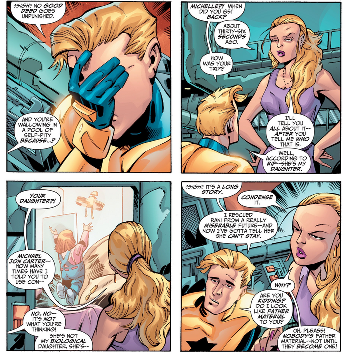 TONMANIA2K's tweet photo. @Saybow_Black in bg vol2 #32 he meets & saves 'rani', a little girl from the 31stcentury; her bio parents #aredead & her abusive foster parents (presumably) die in the disaster; he #takesHerWithHim to save her & ends up forming a strong paternal bond;
she hasnt been in a comic since June 2011 https://t.co/B7mEQnvVCb