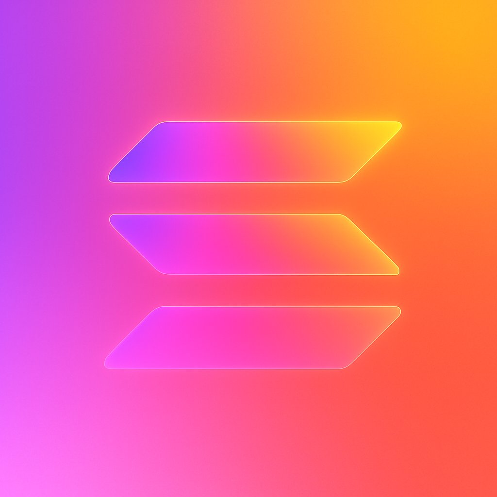 Vibrant Solana logo on a gradient background