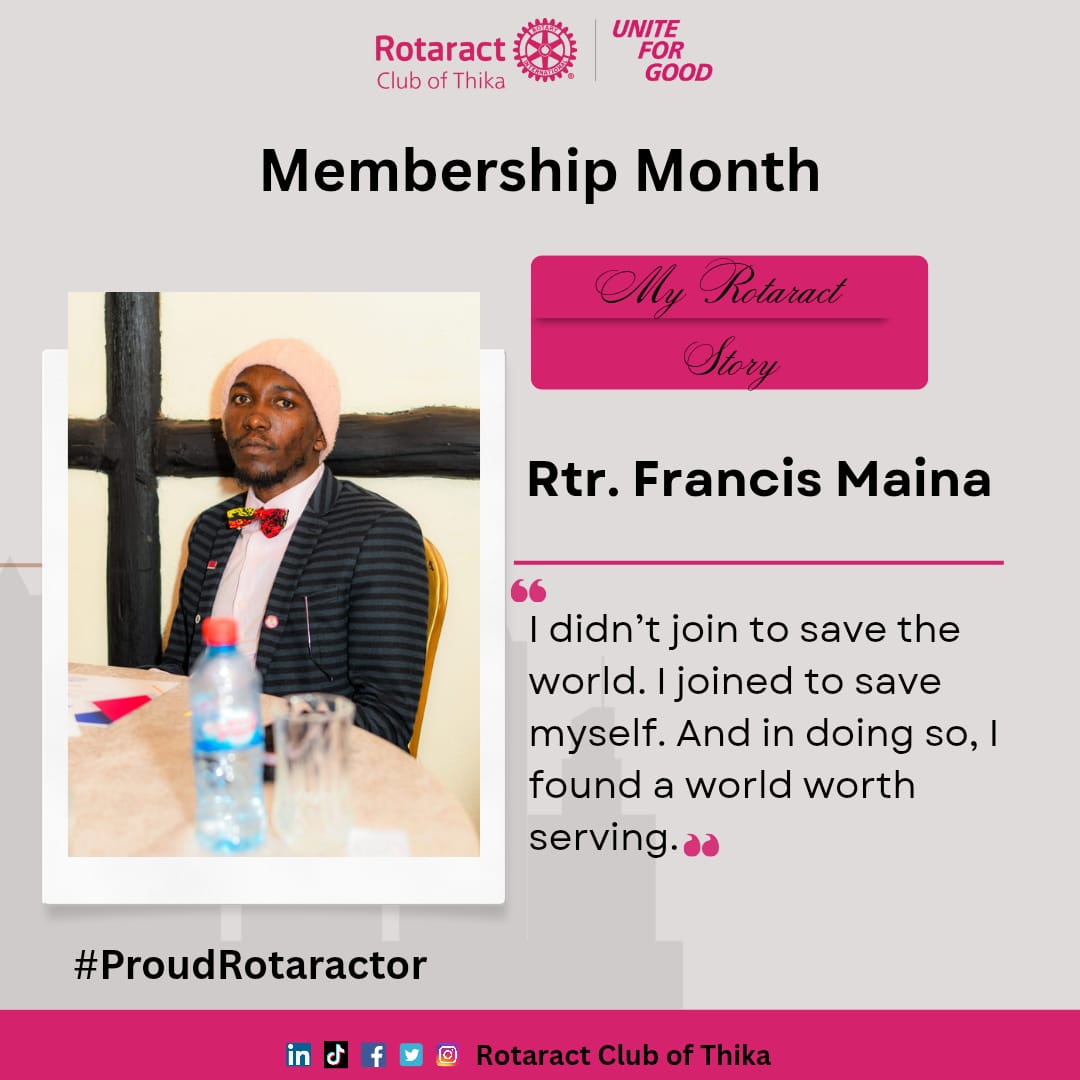 I joined rotaract to save myself. You can also become a member. #membershipmonth #rotaractdistrict9212
