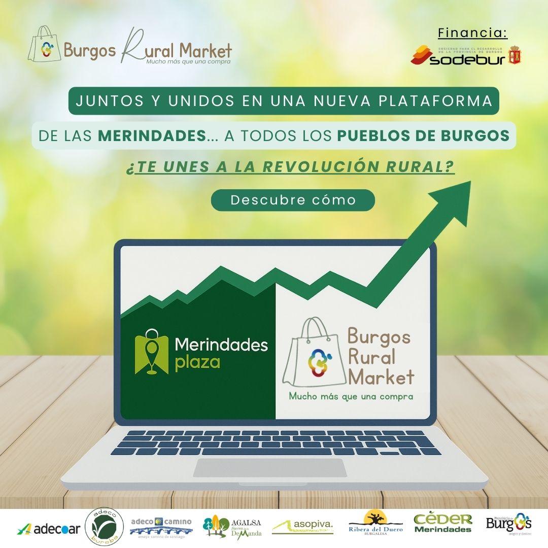 📢 𝐌𝐞𝐫𝐢𝐧𝐝𝐚𝐝𝐞𝐬 𝐏𝐥𝐚𝐳𝐚 𝐜𝐫𝐞𝐜𝐞. Evoluciona a 𝐁𝐮𝐫𝐠𝐨𝐬 𝐑𝐮𝐫𝐚𝐥 𝐌𝐚𝐫𝐤𝐞𝐭!
🛒 Si ya estabas en Merindades Plaza, o si aún no, es el momento de unirte forms.gle/svxsqnc36BpqMz…
#Merindades #comerciolocal #merindadesplaza #burgosruralmarket #desarrollorural